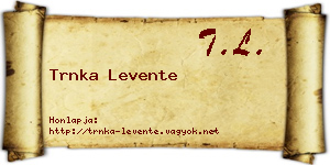 Trnka Levente névjegykártya